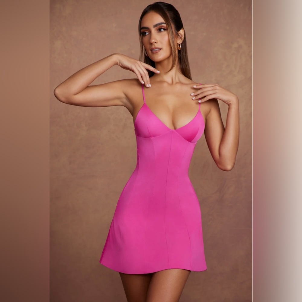 EDONIA Triangle Cup A-line mini dress in pink